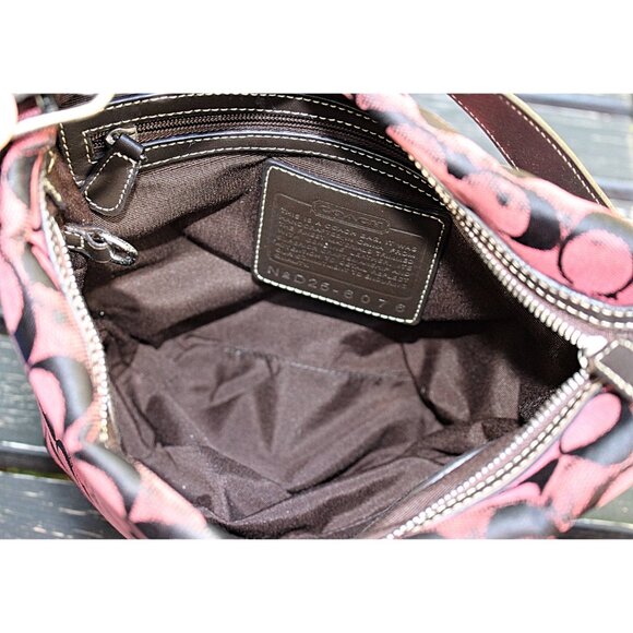 Coach Vintage Y2K - Signature and Leather Bucket Bag 6076 in Bordeaux Jacquard - Picture 4 of 14